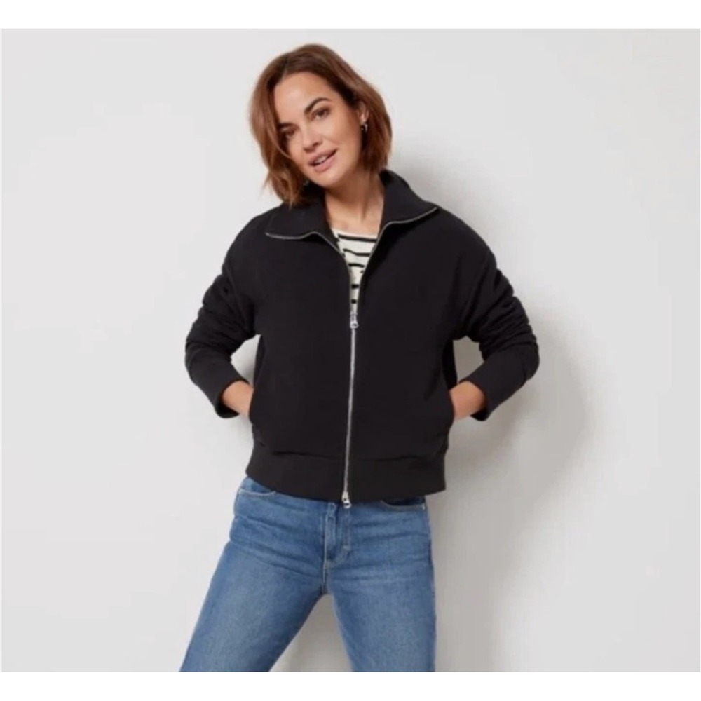 Varley Black Zip-Up Bomber Jacket